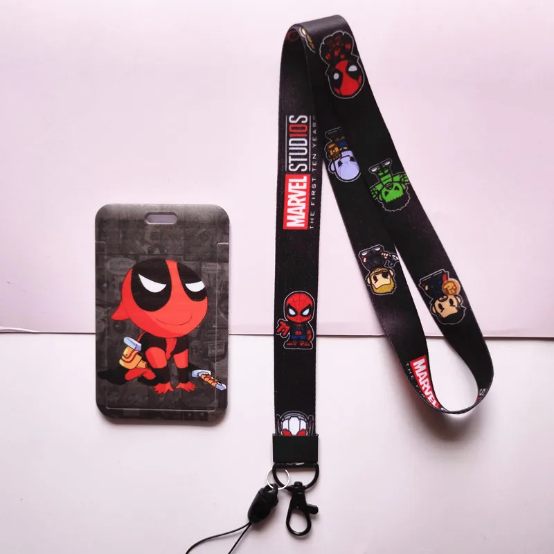 

Anime Marvel Spiderman Ironman Pvc Card Cover Student Campus Card Disney Mickey Mouse Hanging Bag Card Holder Lanyard Id Card
