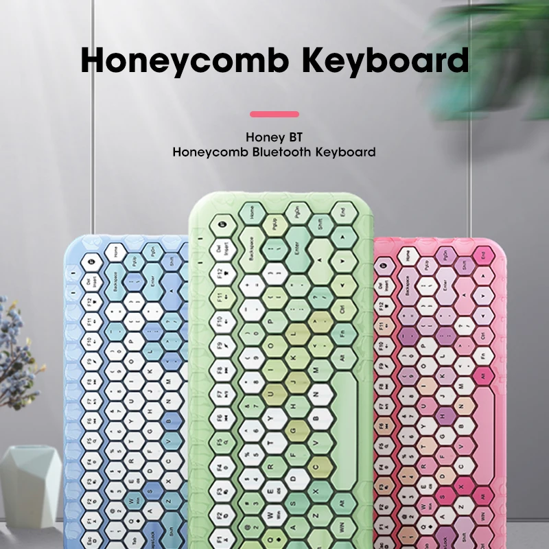 wireless bluetooth keyboard hexagon keycap mixed colors keyboards for macbook pc laptop ipad tablet computer andorid phone free global shipping