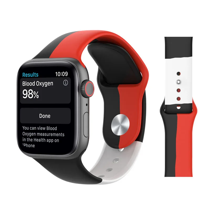 

Sports Watch Strap Accessories for Apple Watch1/2/3/4/5/6 Three-Color Silicone Watch Hand Strap Smart Watch Accessories