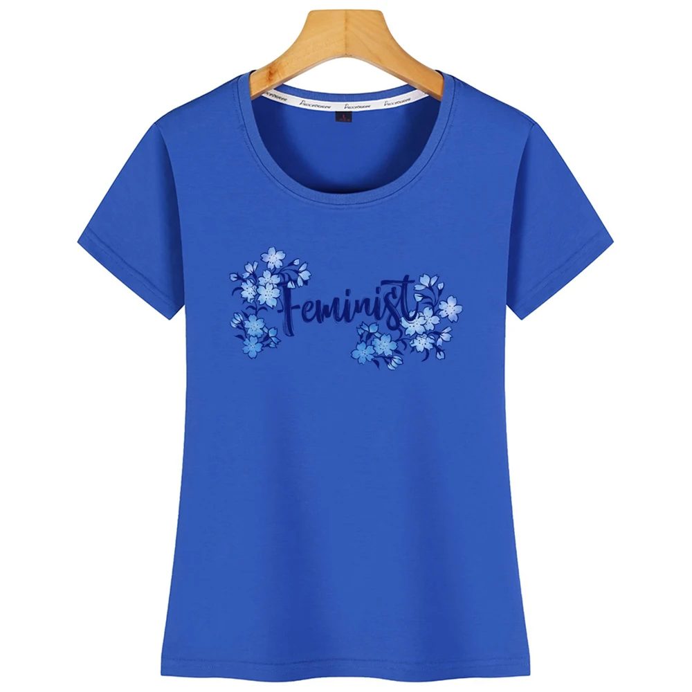 Топы футболка Женская Феминистская хлопковая Футболка с милыми надписями |