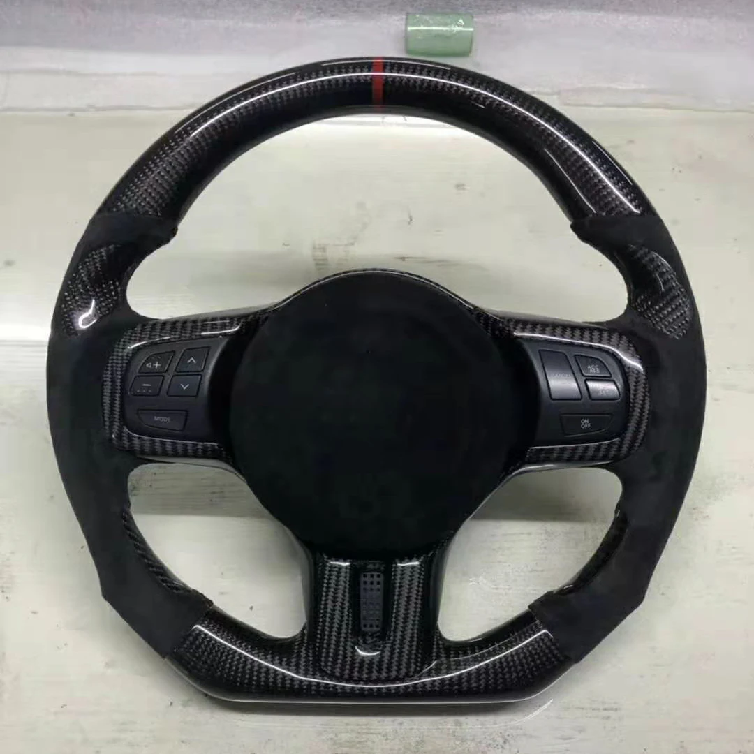 

D-Shape Cuatomized Real Carbon Fiber Sports Steering Wheel Alcantara Leather compatible for Mitsubishi Lancer EVO 2010-2020