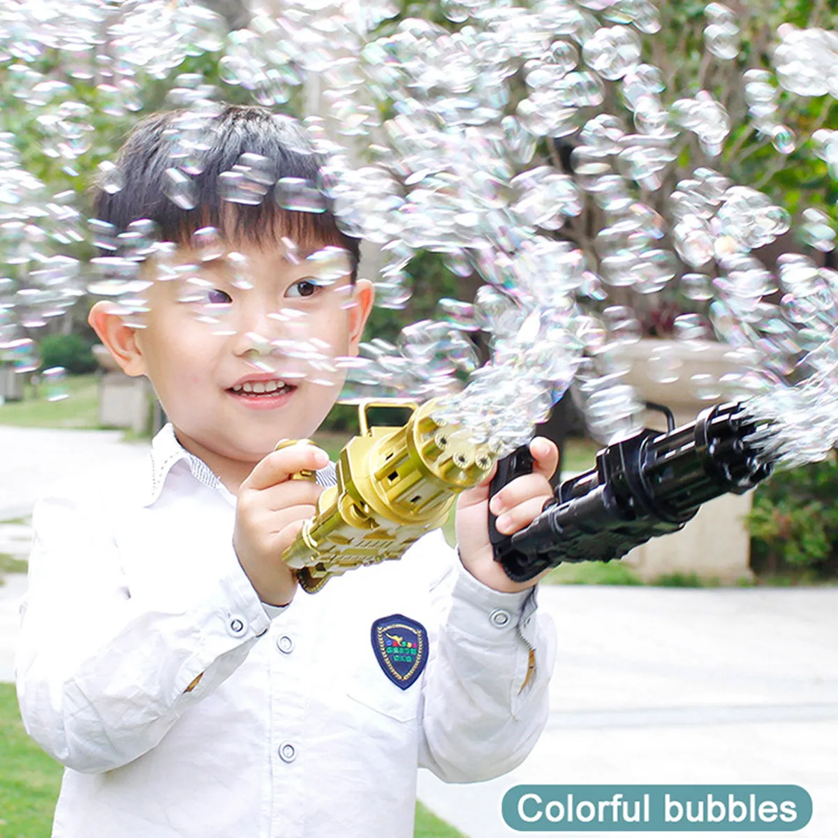 

Automatic bubble machine gun with soap bubbles for children outdoor child games toy weapons from cs go gatling bubbles toy