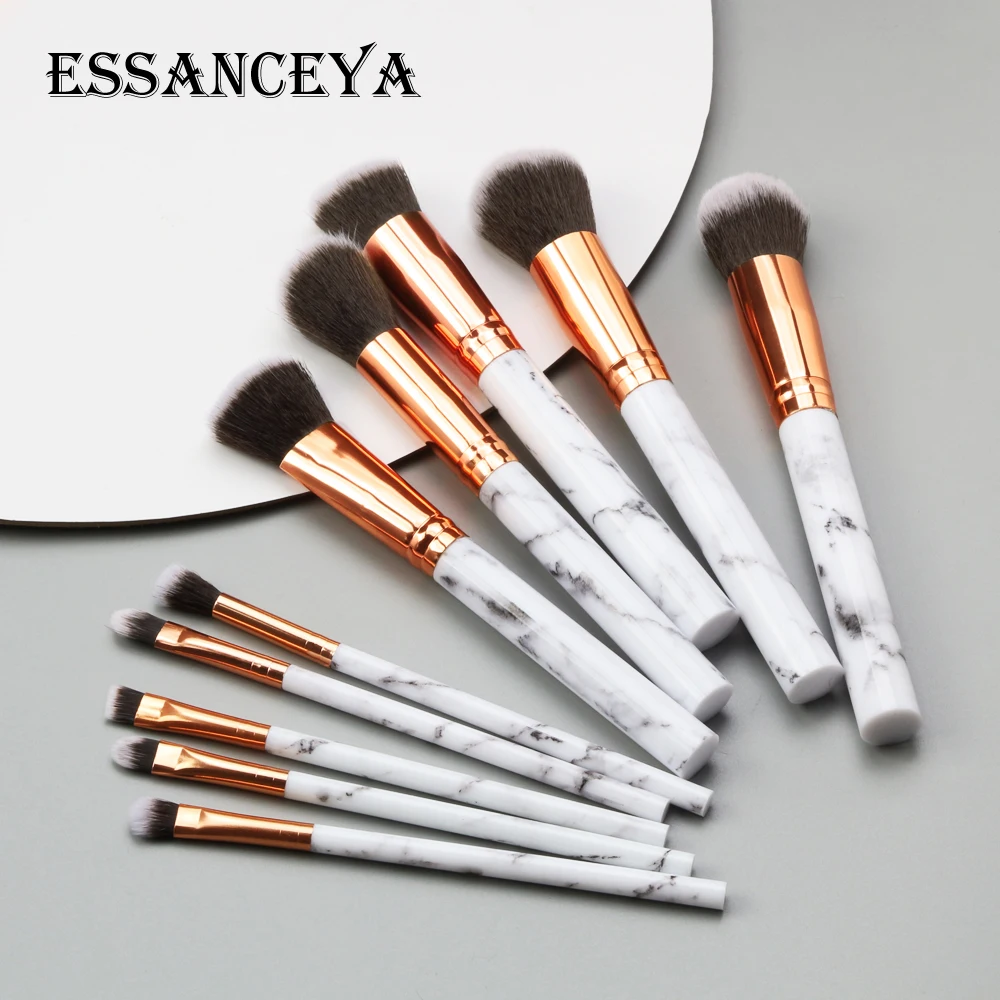 ESSANCEYA 7/10/20 шт. Мрамор шаблон кисти для макияжа для косметики пудра основа, тени для век, набор кисточек для макияжа Красота инструменты Наборы