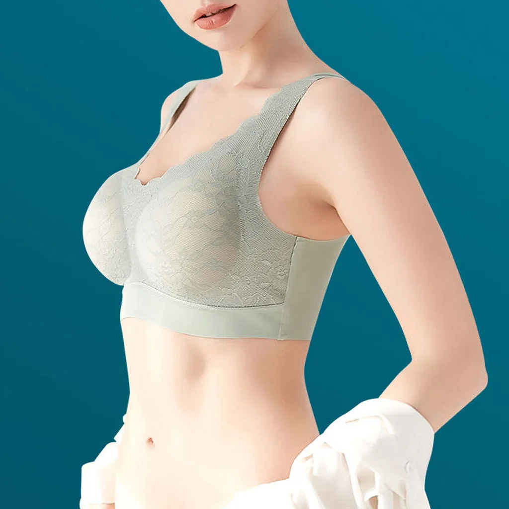 Бюстгальтер женский кружевной без косточек Спортивное нижнее белье размера плюс