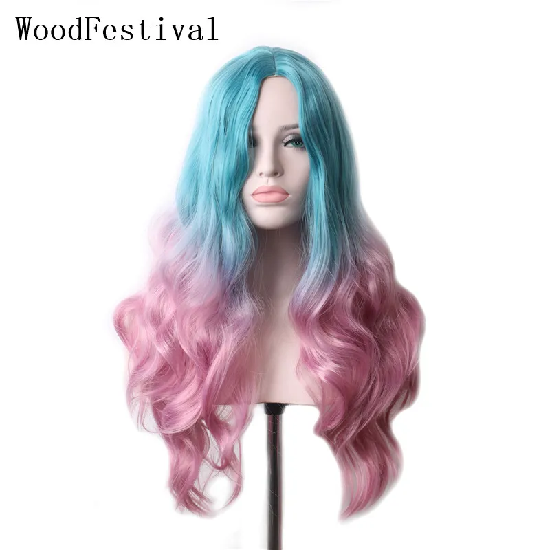Парик из синтетических волос WoodFestival женские волнистые длинные парики для