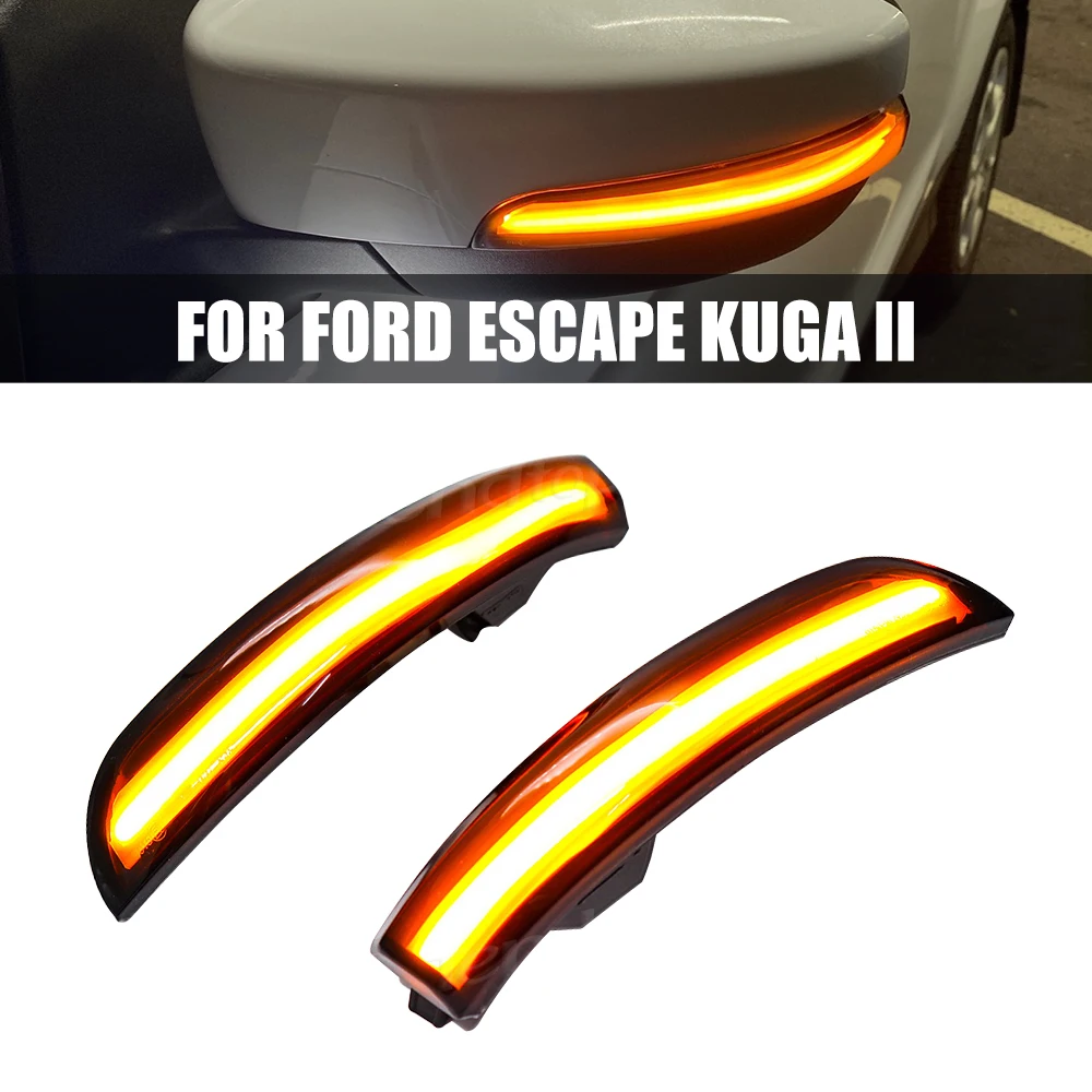 

Светодиодный динамический поворотник для зеркала заднего вида, указатель поворота для Ford Escape Kuga II EcoSport 2013 -2019, автомобильные аксессуары