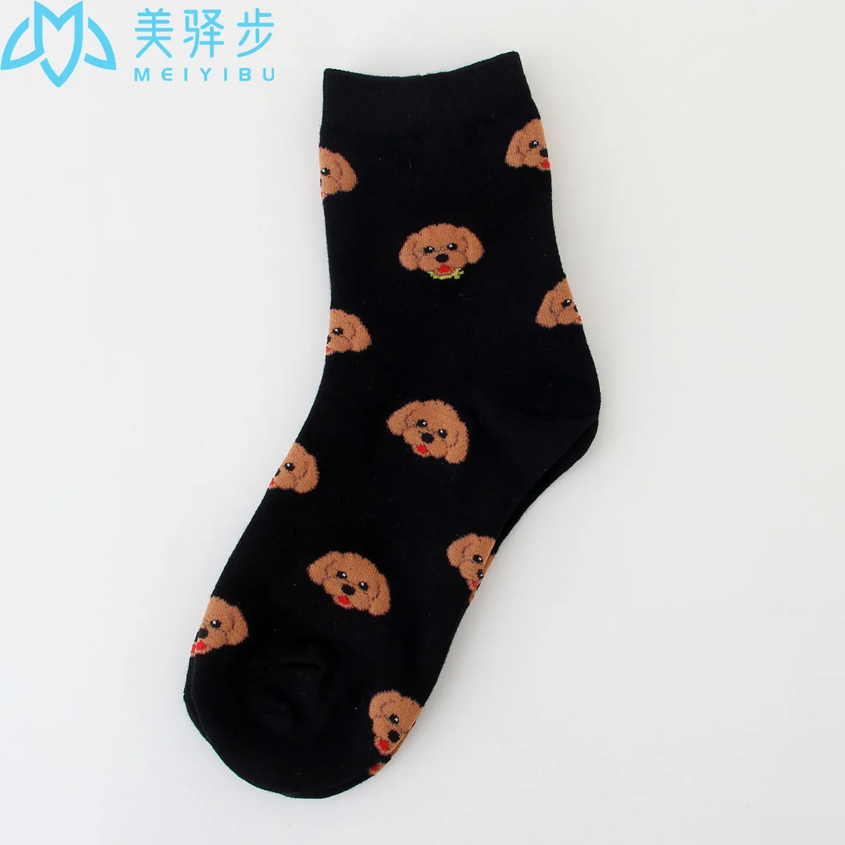 12 Pairs Per Set Cartoon Dog Stocking Women's Socks Sweat Breathable Lovely Women's Women's Socks