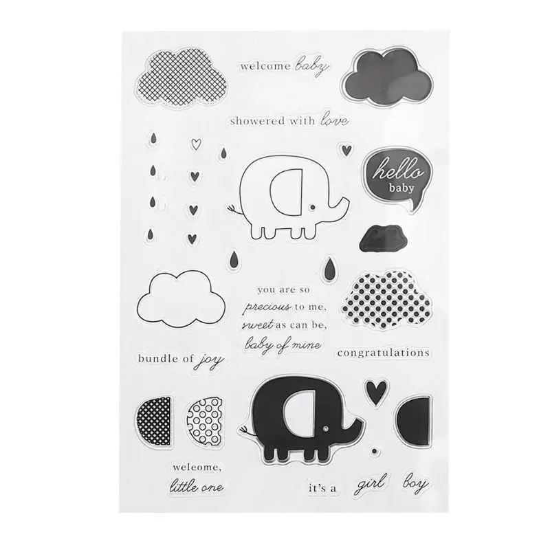 Облако Силиконовые DIY прозрачные штампы Скрапбукинг для фотоальбома бумажные