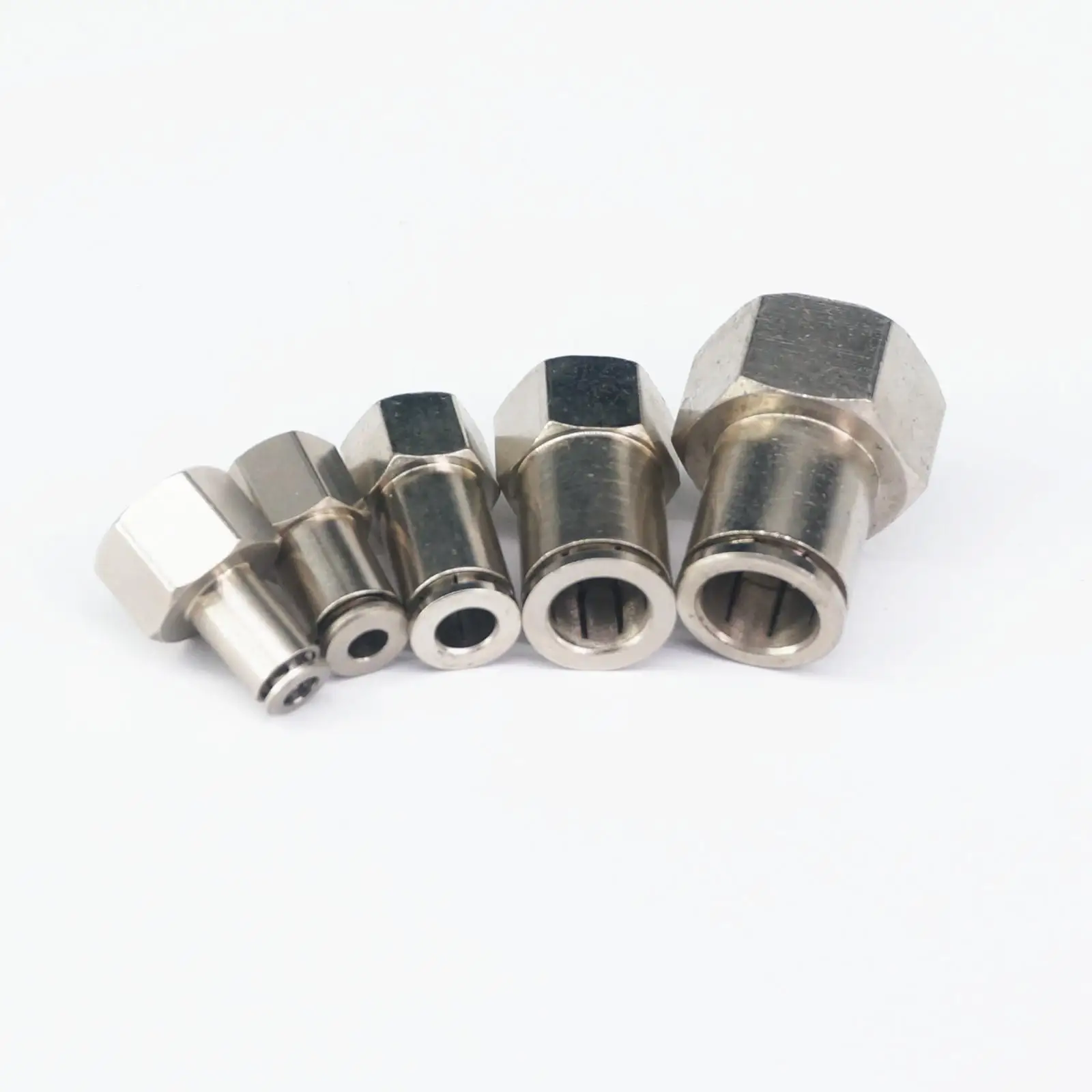 M5 1/8 &quot1/4&quot 3/8 &quot1/2&quot BSP гнездо для трубки O/D 4/6/8/10/12/14 мм Пневматический никелевый
