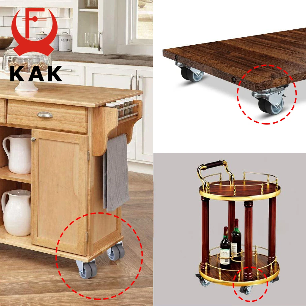 Колесо Поворотное KAK 4 шт. бесшумный сменный ролик 2 дюйма 60 кг мягкий резиновый