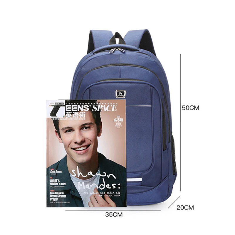 

Men Backpacks Large School Bags for Teenage Boys Nylon Black Bagpack