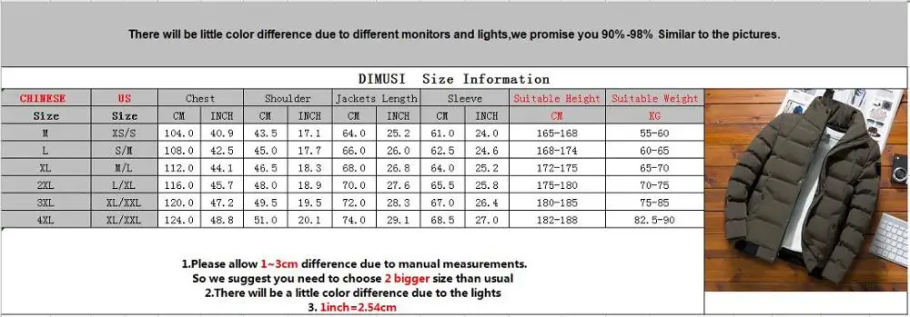 

Winter Men's Jacket Fashion Men Cotton Warm Padded Coats Casual Outwear Slim Fit Thermal Sportwear Jackets Mens Clothing