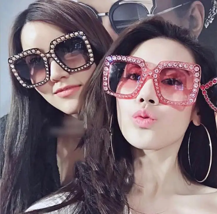 

Vintage Oversized Square Sunglasses Women Large Black T Frame Sun Galsses Luxury Brand Designer Shades 2021 Fashion Eyewear