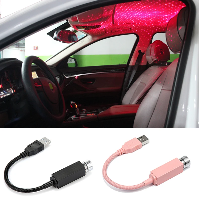 

Mini LED Car Roof Star Night Lights Projector Interior Ambient Atmosphere Galaxy Lamp Decoration USB Plug Universal