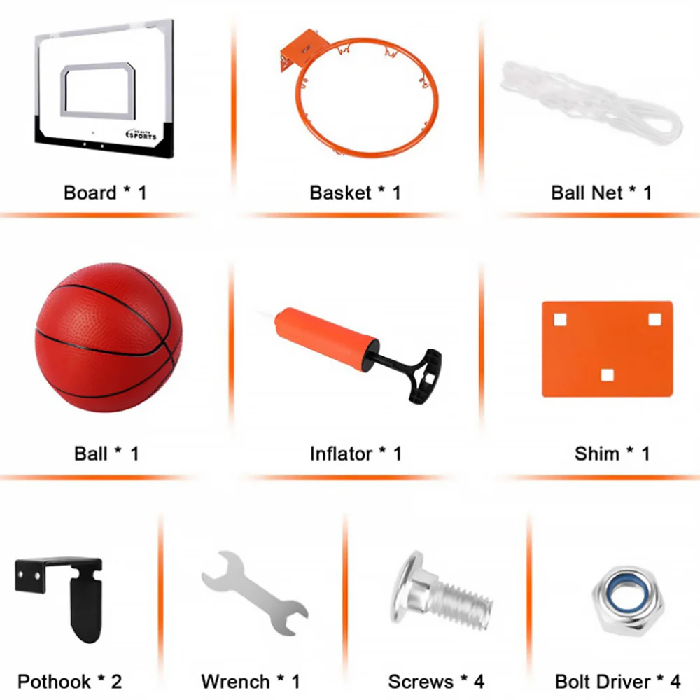 

1 Set Hanging Basketball Hoop Set Basketball Gift for Boys Girls Teens