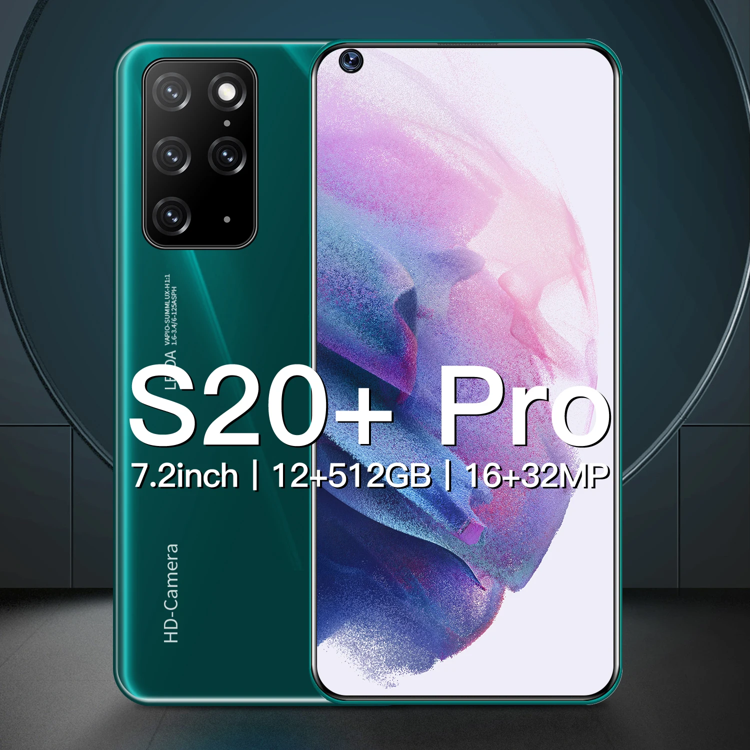 

Global Version Smartphone S20+ Pro 7.2 Inch HD Screen MTK6899 10core 5000mAh 12GB+512GB 4G+5G Network Mobile Phone
