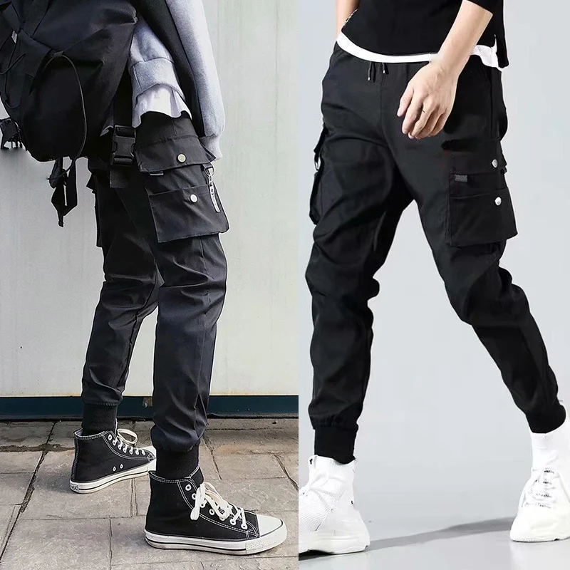 Модные мужские брюки карго джоггеры с карманами 2019 брендовые новые армейские