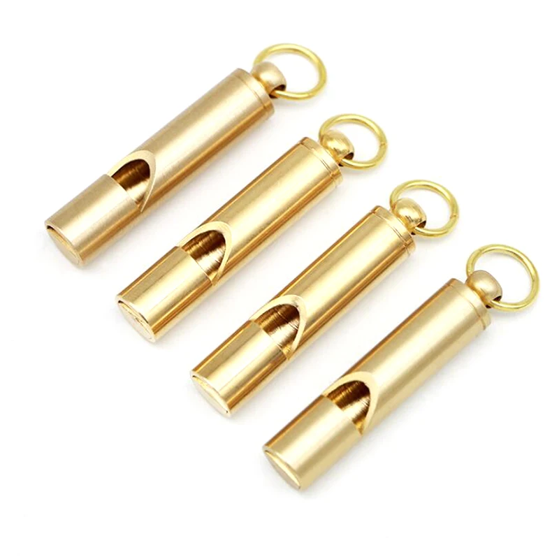 Ретро свисток из чистой латуни для выживания на открытом воздухе подвесной