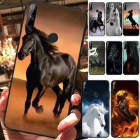 horse animal print soft rubber phone cover for huawei y5 y6 y7 y9 prime pro ii 2019 2018 honor 8 8x 9 lite view9