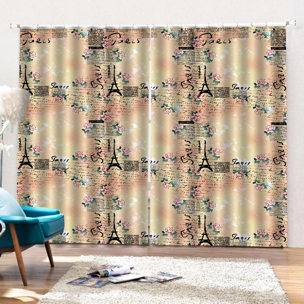 Романтические занавески с изображением башни 3D занавес окна роскошные гостиной