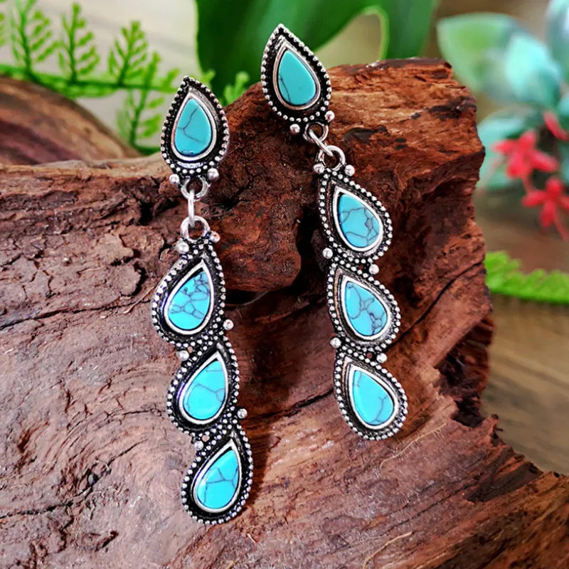 

2021 Jewelry Gifts Women Drop Shape Retro Long Earrings