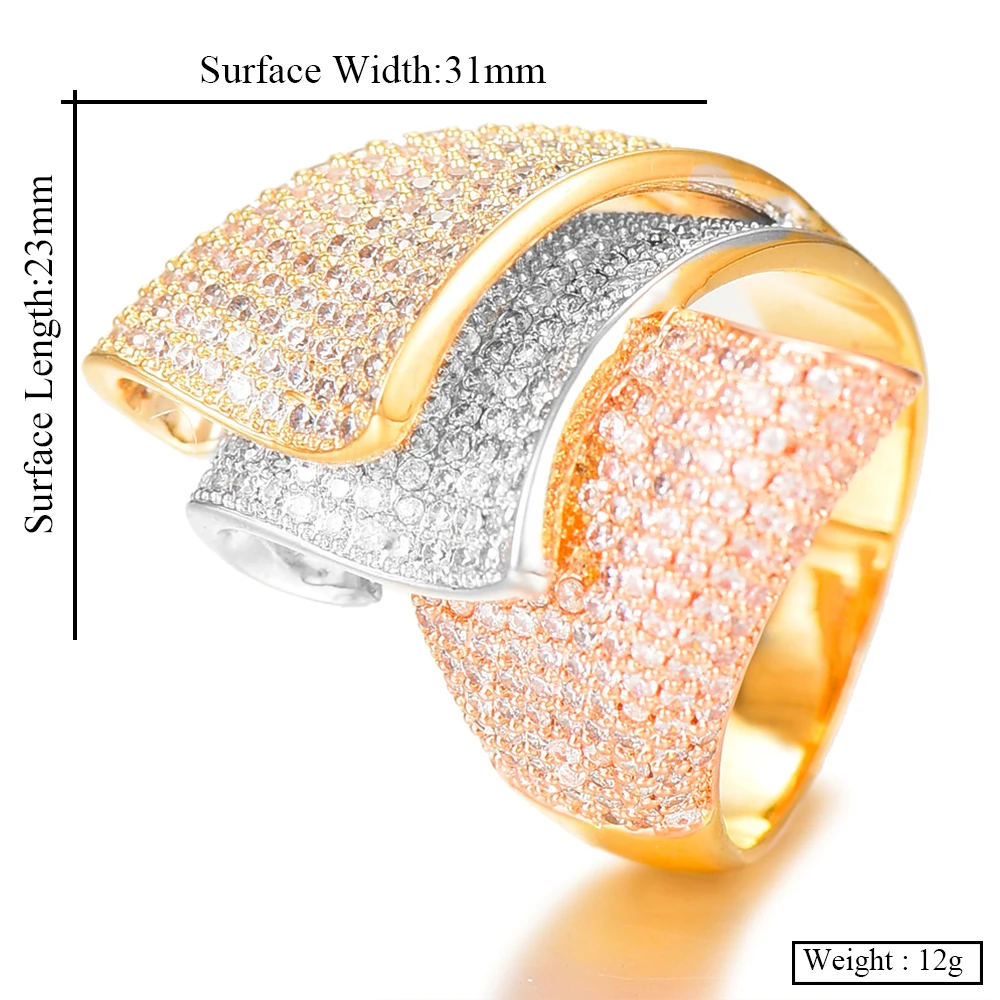 

KellyBola Handmade Luxury Statement Rings for Women Bridal Engagement Wedding Jewelry Cubic Zirconia CZ Accessories