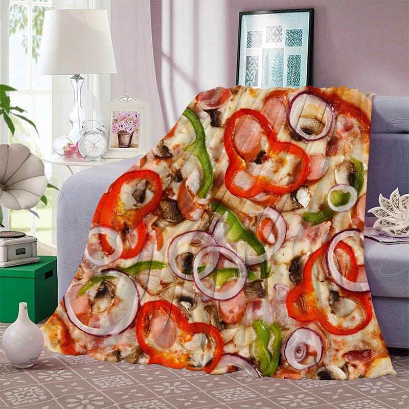 

Weiche Warme Flanell Party Essen Pizza Decke Flugzeug Reise Tragbare Winter Decke Wohnkultur Mode Quilt