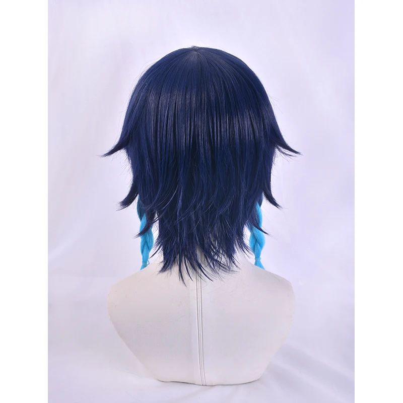 Genshin влияние Венти Градиент Синий короткий Плетеный Косплей Жаростойкие