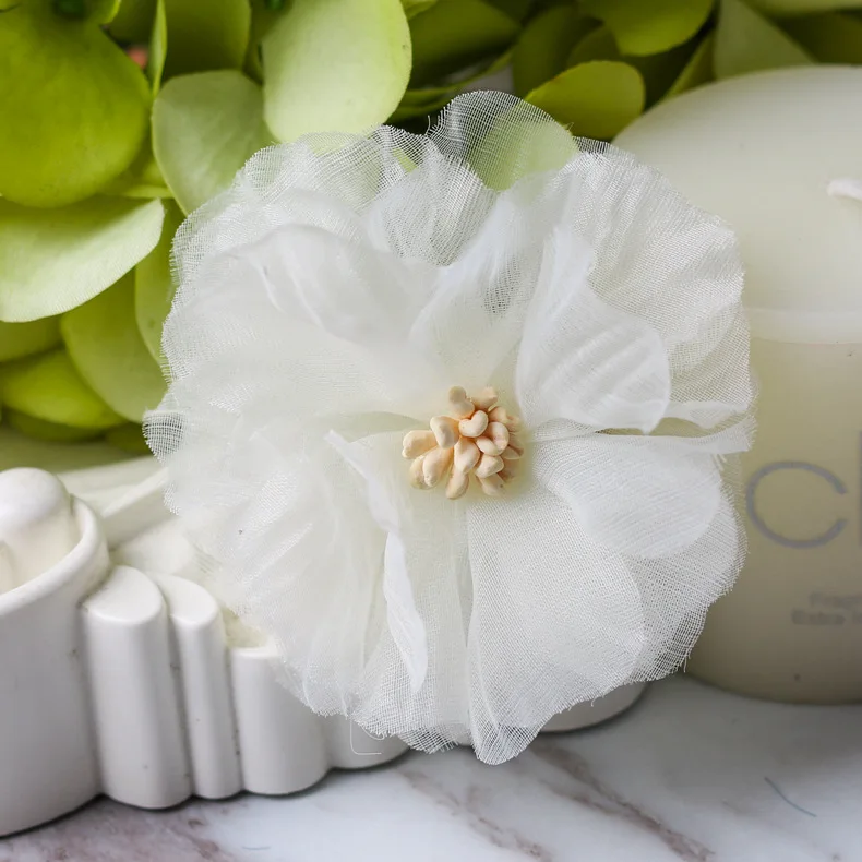 

6cm 50pcs Chiffon Fabric Flower for Sewing Wedding Garment Accessories Home Diy Decoration Headwear Decoration