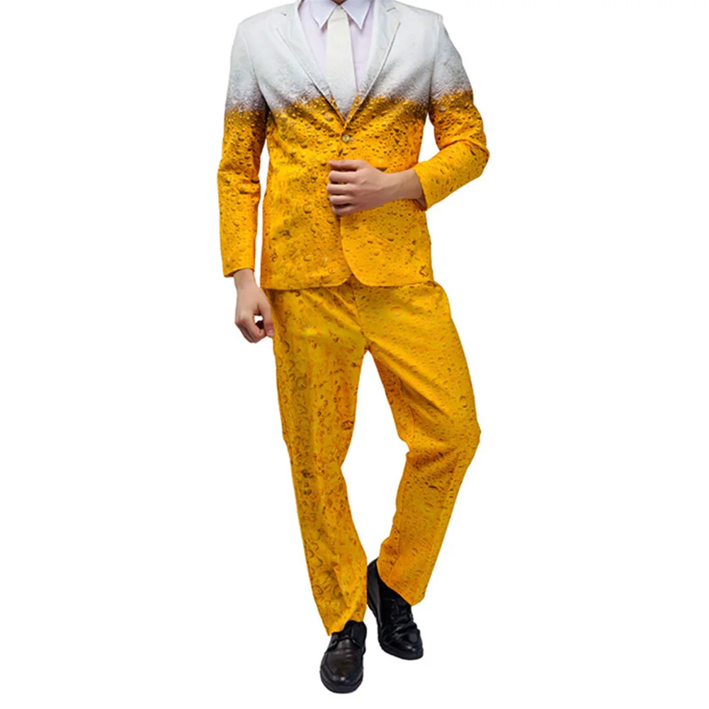 

Men‘s Oktoberfest Suit Costume Fancy Dress Up Adult Suit Clothes Yellow Beer Party Cosplay Costumes