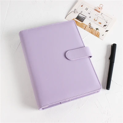 purple only cover Macarons чехол из ПУ для записной книжки A5 A6 офисный Переплетчик Еженедельный планировщик список дел Органайзер журнал тетради школьные принадлежности - Цвет: purple only cover