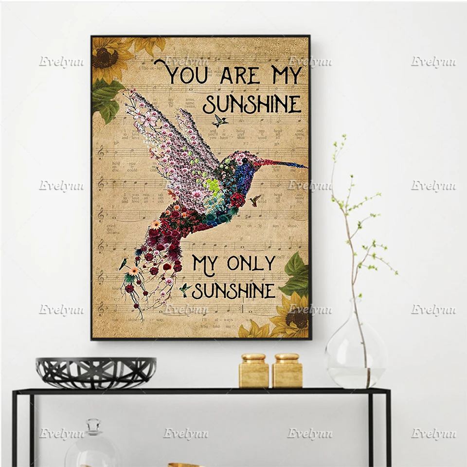 

You are my sunshine - Johnny Cash Poster Living Room Decoration Home Decor Canvas Wall Art Prints Unique Gift Floating Frame
