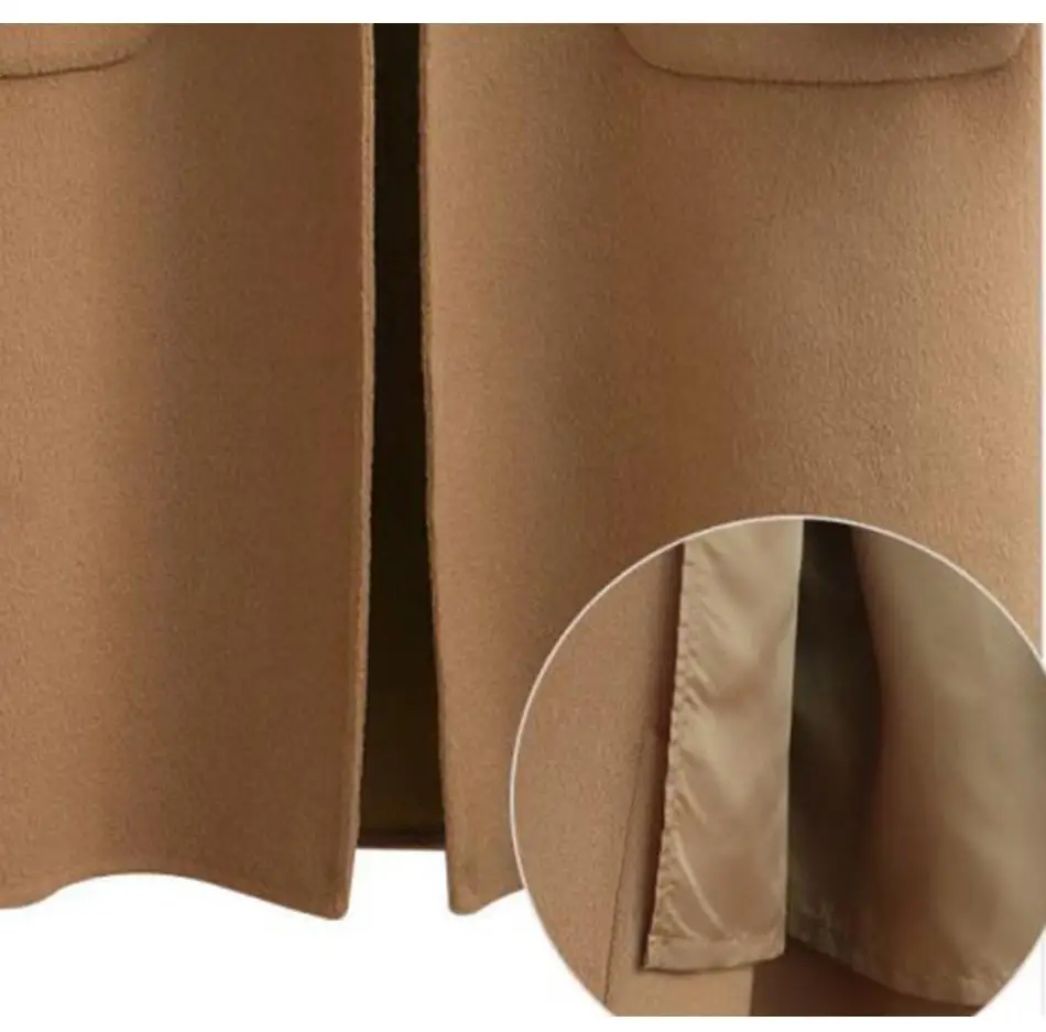 5XL Женское зимнее шерстяное пальто, дизайнерское пальто с отложным воротником, куртка с длинным рукавом, толстая винтажная Черная куртка, верхняя одежда, пальто размера плюс