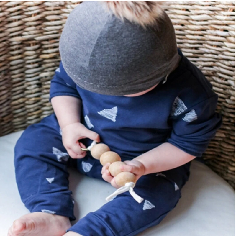 

Baby Nursing Wooden Teether Crochet Chew Beads Teething Wood Rattles Toys Teether Montessori Pandent Toys