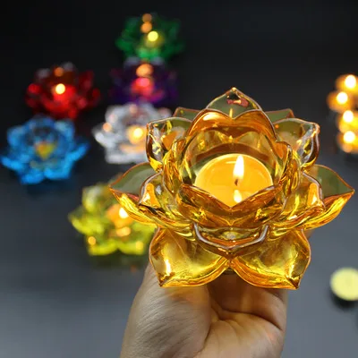 Прямая поставка хрустальные подсвечники в форме лотоса подсвечник виде чаши