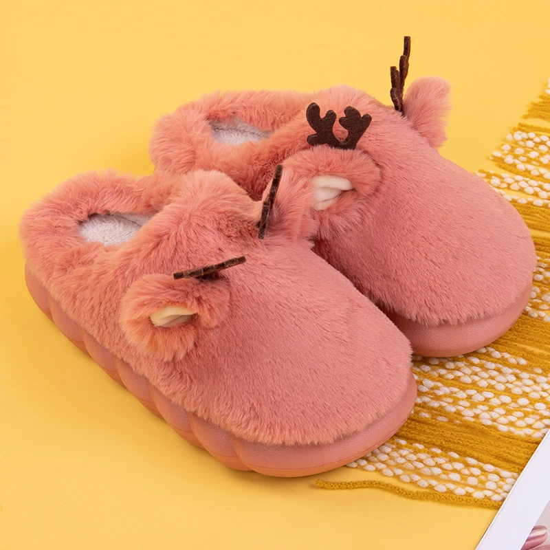 

2021 New Woman Slippers Christmas Present Slippers Mujer Indoor Home Non-slip Winter Slippers Women Man Casual Cotton Shoes