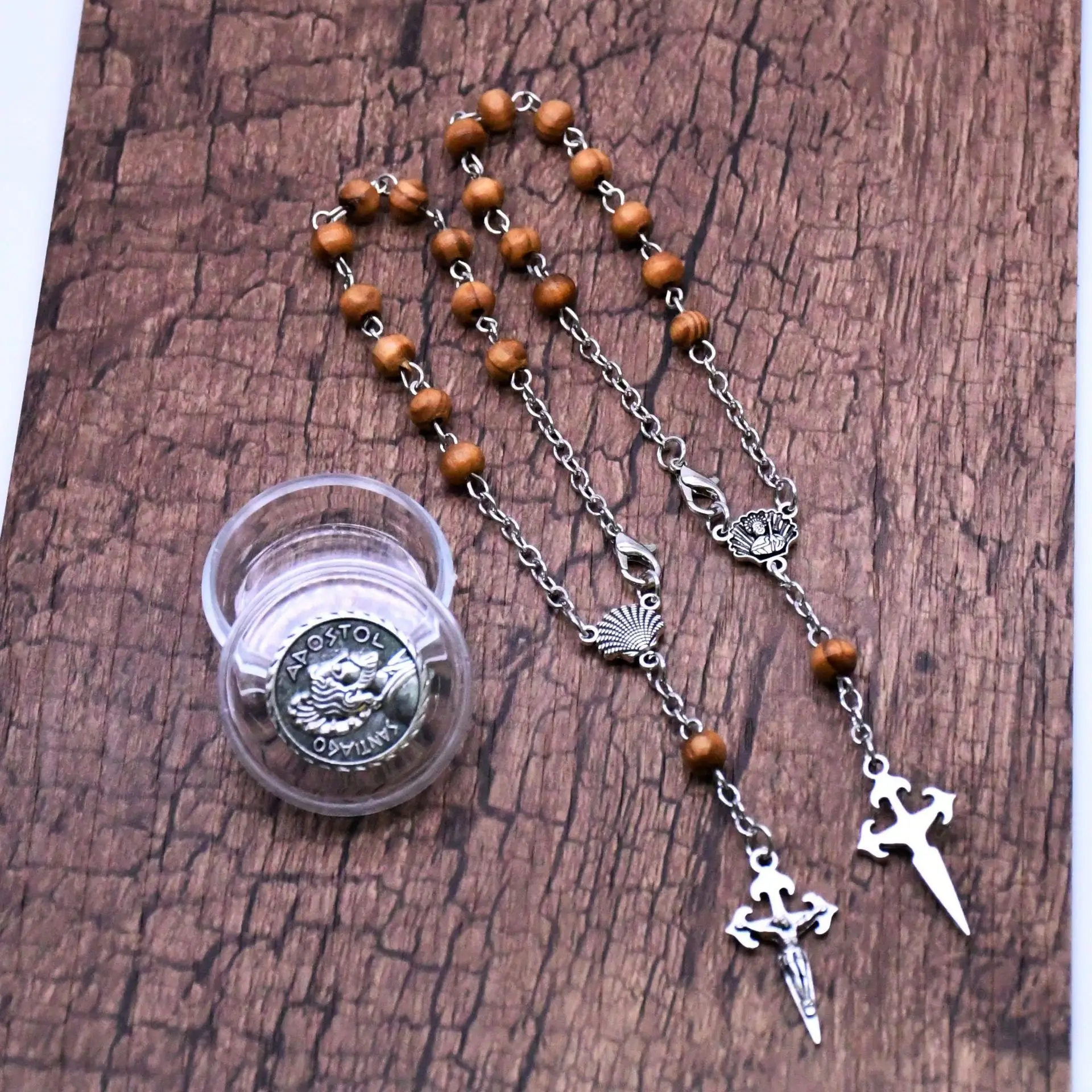 6mm Wooden Beads Chain Rosary Bracelet Christian Catholic Jesus Cross Bracelets for Women Religious Church Prayer Jewelry - купить | Цепочки и браслеты -1005002709729674