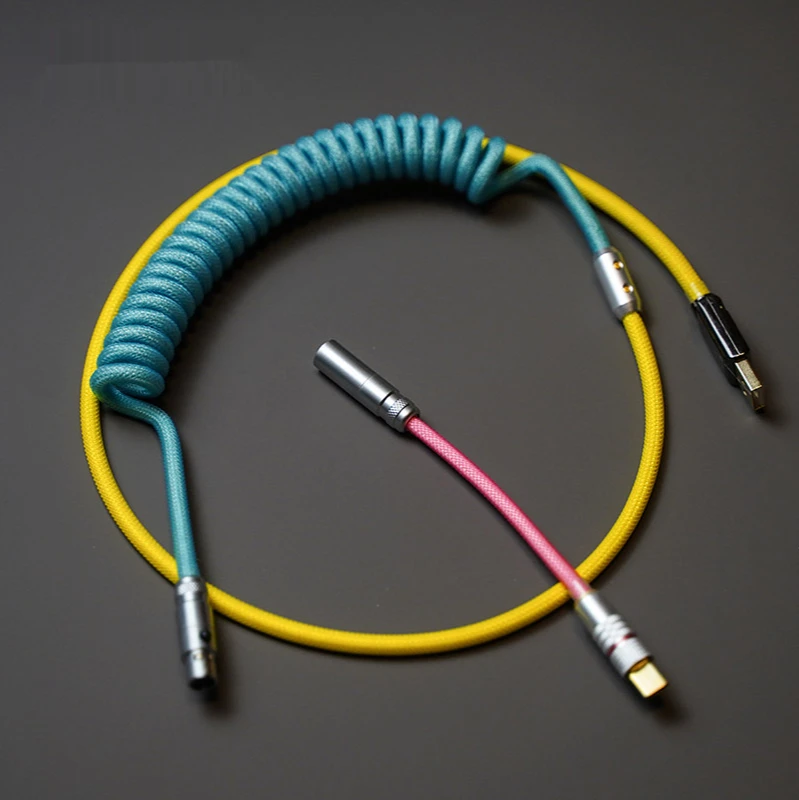 

Персонализированная клавиатура Greatcable на заказ, персонализированная тематическая клавиатура SP Keycap Typec Data Line Mini-usb, спиральная линия лимонно-...