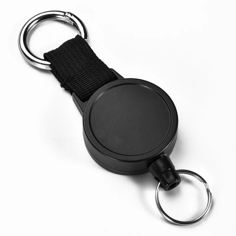 Телескопический брелок для ключей QOONG тактический походный с тросом 80 см