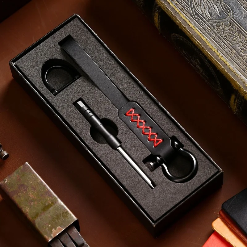 Винтажный креативный кожаный брелок ручной работы длинный автомобильный из