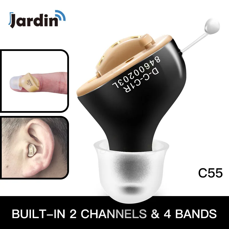 Перезаряжаемый слуховой аппарат C55 невидимый полный цифровой 6 каналов 8 полос
