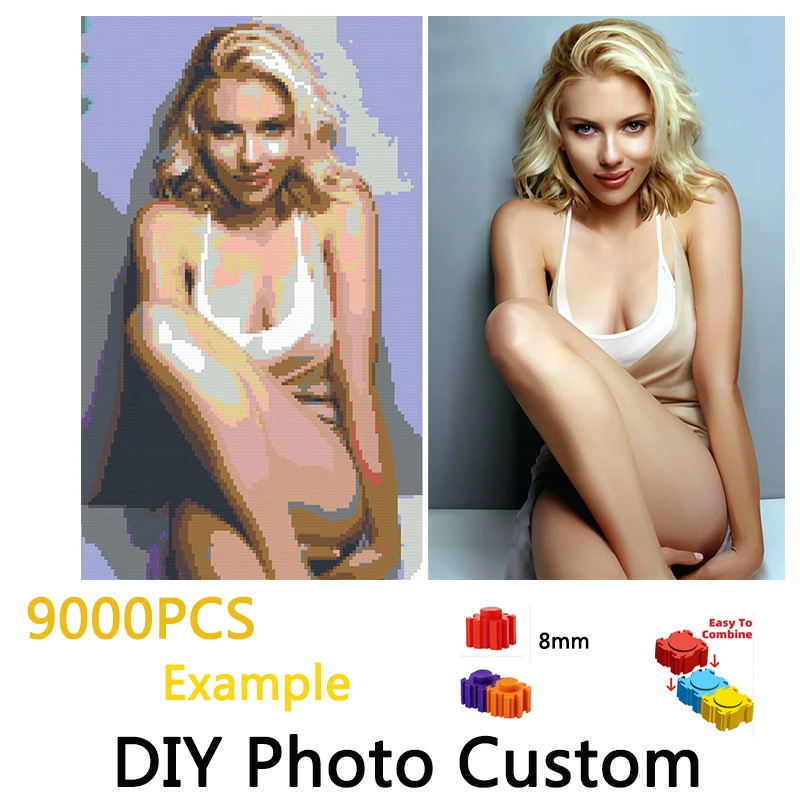 Пиксельный художественный блок фото на заказ мозаика строительные блоки