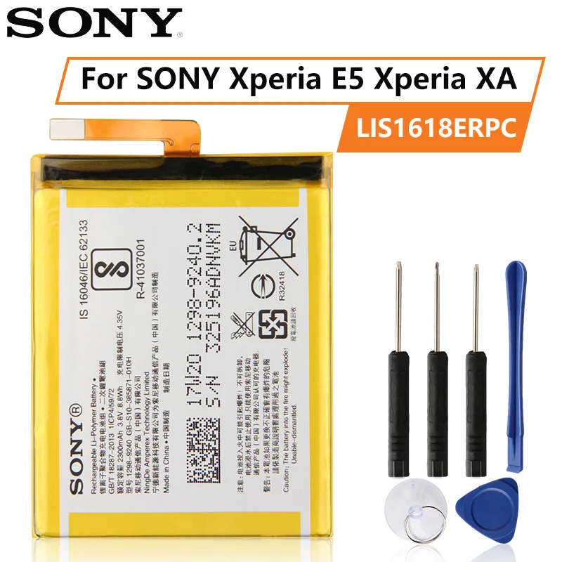 Original SONY Battery For SONY Xperia E5 Xperia XA F3113 F3313 F3112 F3116 F3115 F3311 LIS1618ERPC LIP1635ERPCS XA1 G3112 G3121