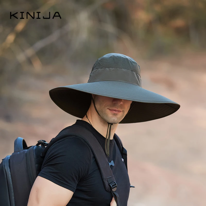 Большая шляпа от солнца с полями Панама быстросохнущая УФ для рыбалки летняя мужская новая уличная