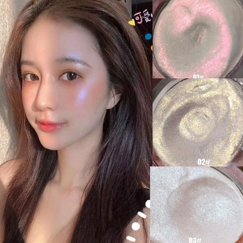 3 цвета Блестящий Хайлайтер с высоким блеском 3d контур для лица палитра макияжа
