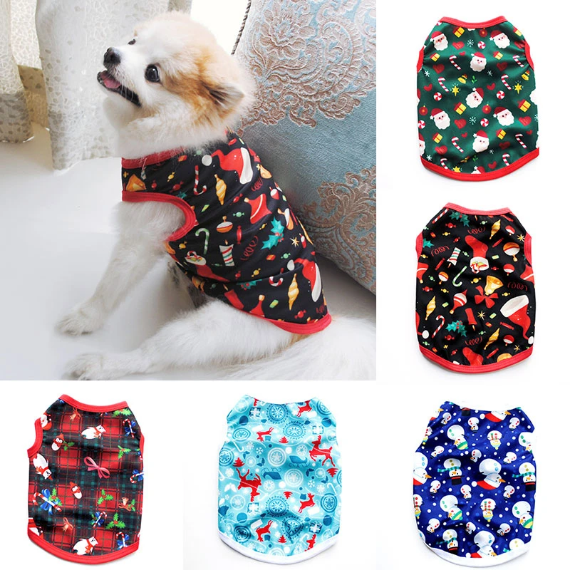 

New Christmas Dog Clothes Pet Dog Clothing Vest Puppy Christmas Clothing Hoodies For Small Medium Dogs Puppy Yorkshire Outfit