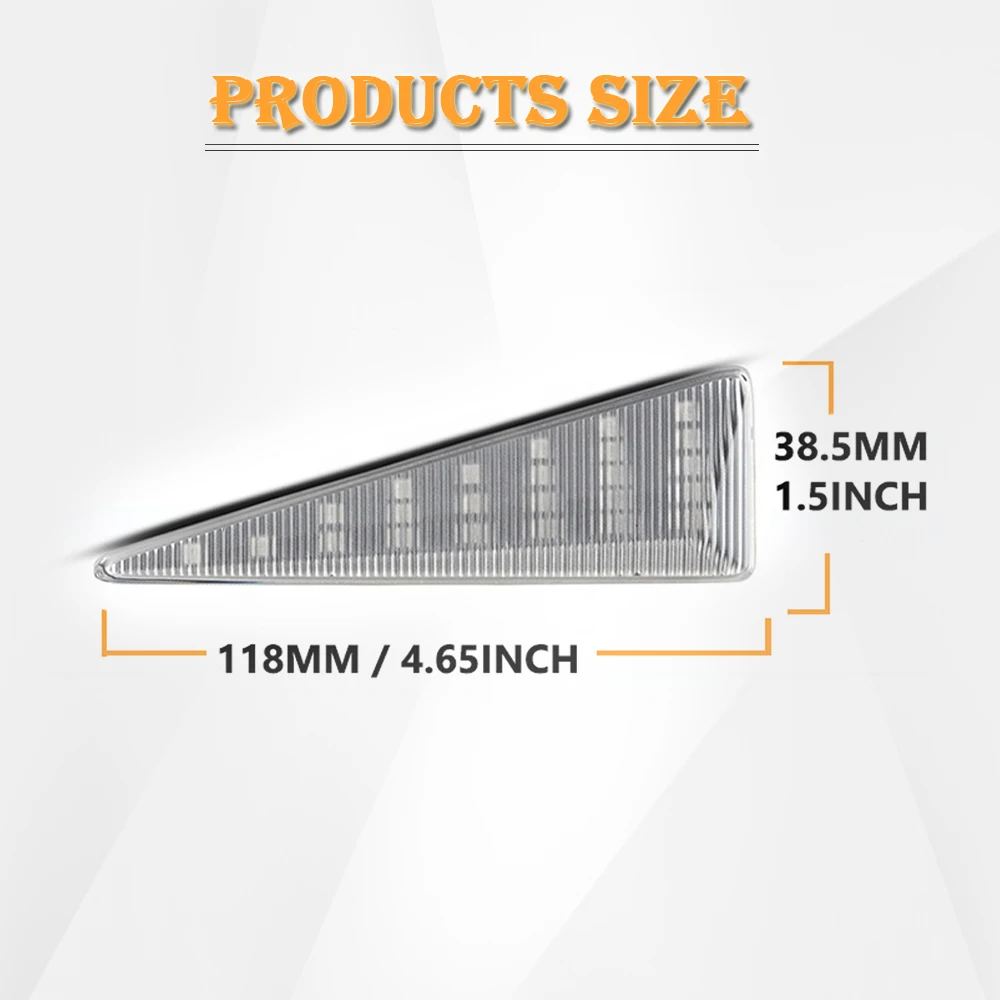 

2Pcs Dynamic Amber LED Side Marker Indicator Light for Renault Win Vel Satis Grand Scenic MK2 Espace Megane CC Thalia Avantime
