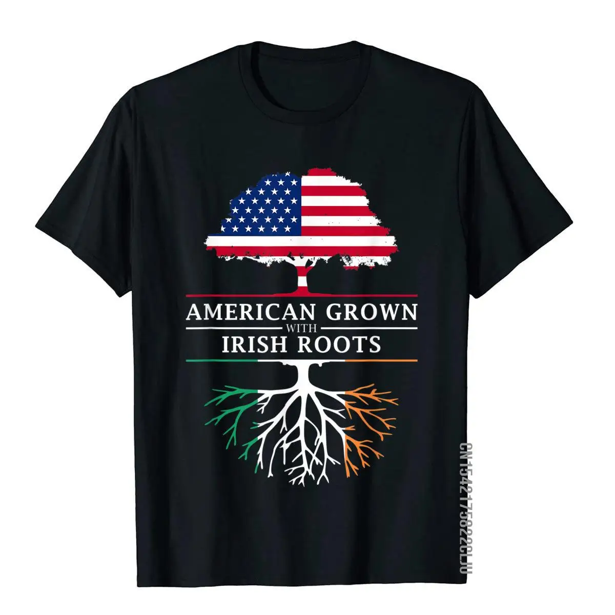 

American Grown With Irish Roots Ireland T-Shirt Cotton T Shirt For Men Unique Tops T Shirt Fashion Cosie