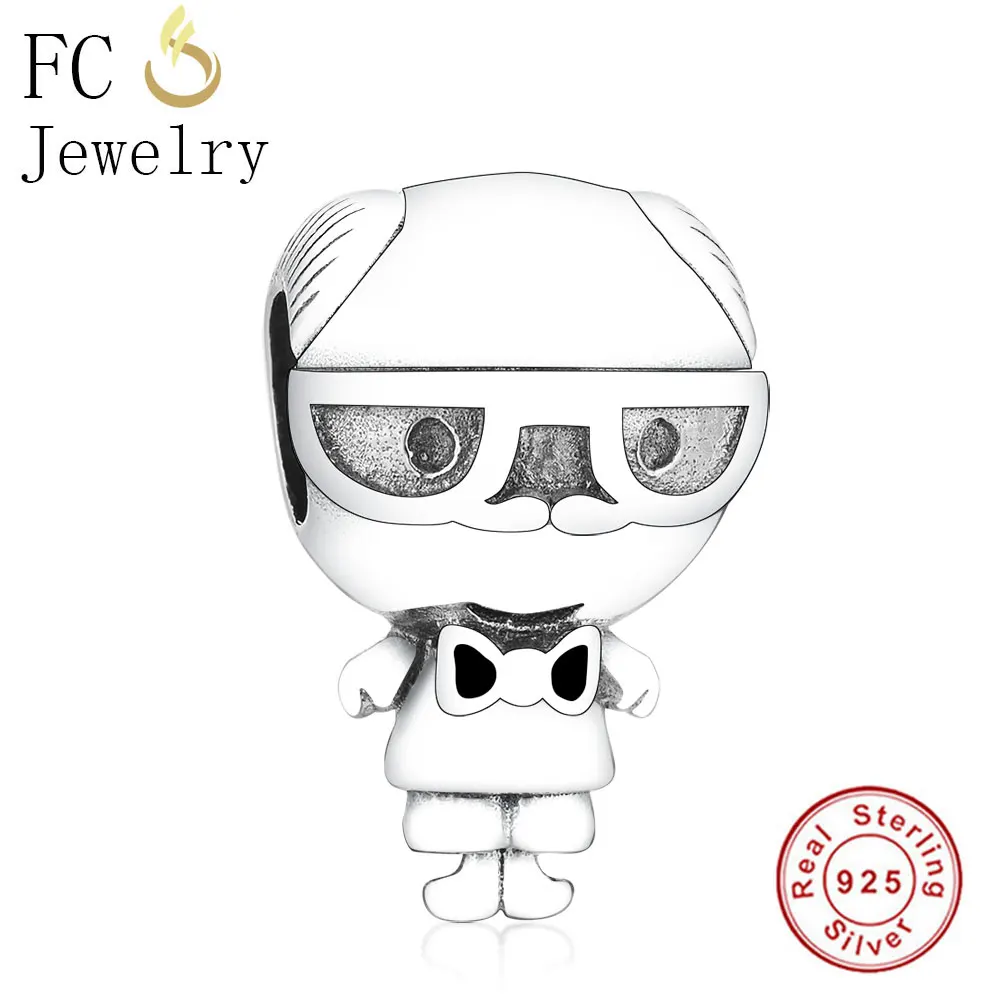 FC Jewelry оригинальный брендовый браслет с подвесками 925 пробы серебристый