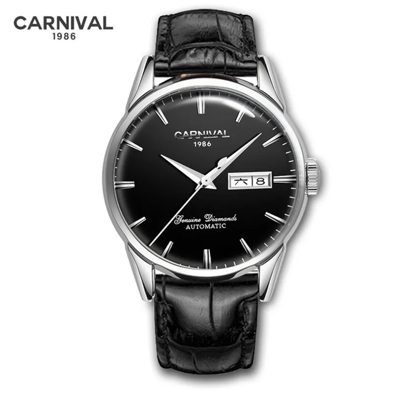 CARNIVAL Fashion Business Mechanical Watch for Men Luxury Automatic Movement Dress Wristwatch Waterproof 2023 Relogio Masculino